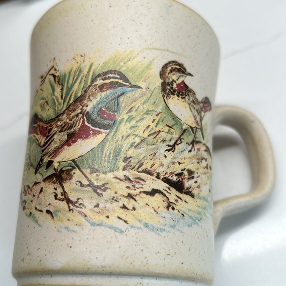 🌻4/$20 Vintage Northcraft Korea Stoneware Single Mug Featuring Birds - Picture 11 of 12